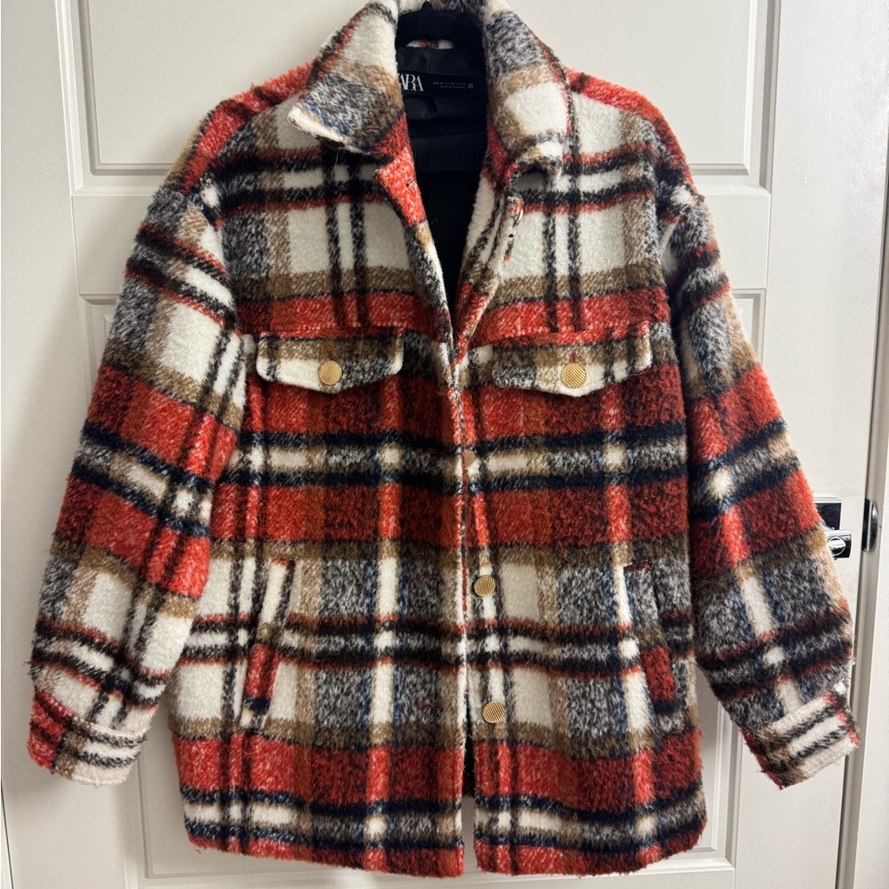 ZARA Oversized Plaid Coat (XS)